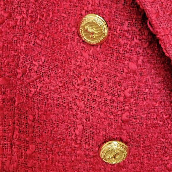 ZARA TWEED DOUBLE-BREASTED BLAZER SZ L - Picture 3 of 11